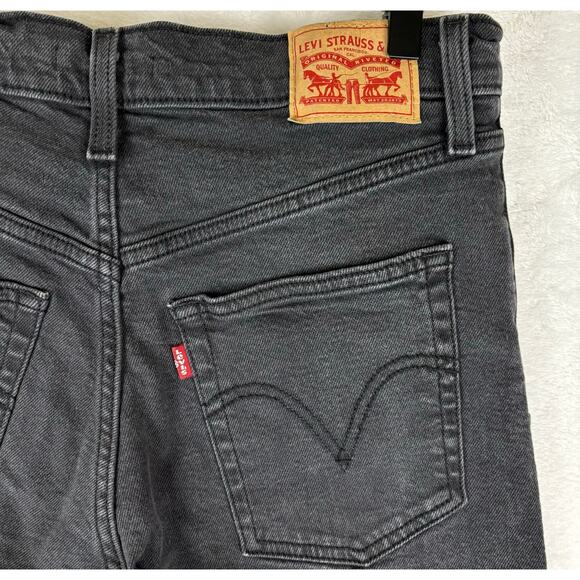 Levi's Ribcage Straight Ankle Jeans Women's Size 30 in Black Sprout - Picture 14 of 16